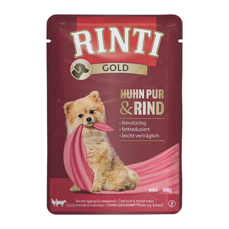 Rinti Gold Huhn Pur & Rind Pouch 50x 100g